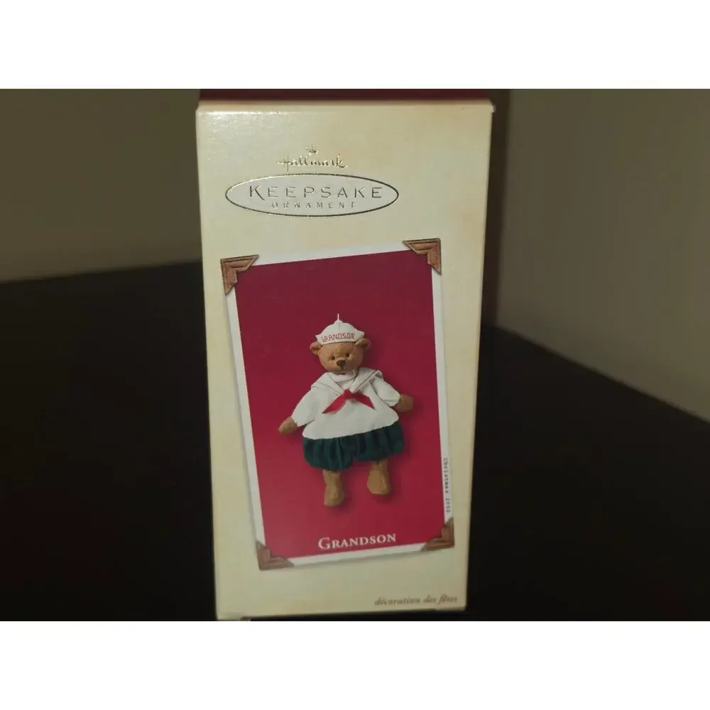 Hallmark Keepsake Christmas Tree Ornament Grandson Teddy Bear QX8666‎ 2002